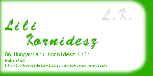 lili kornidesz business card